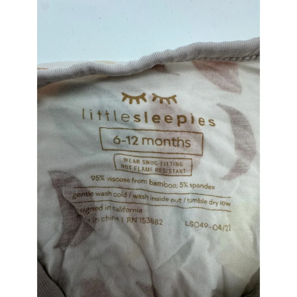 Little‎ Sleepies Bamboo Zippy Pajama Moon Phase Print Footed Sleeper 6-12 Months